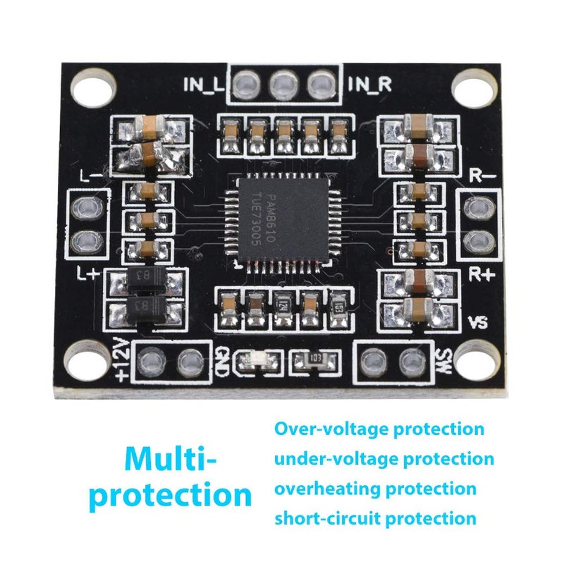 Black Class D 12V 15W Dual Channel Digital Amplifier Module for Home Entertainment System - Image 3